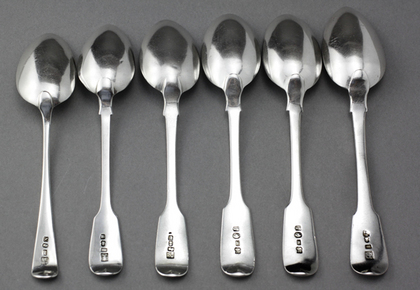 York Silver Teaspoon Collection (6) - Barber, Cattle, North